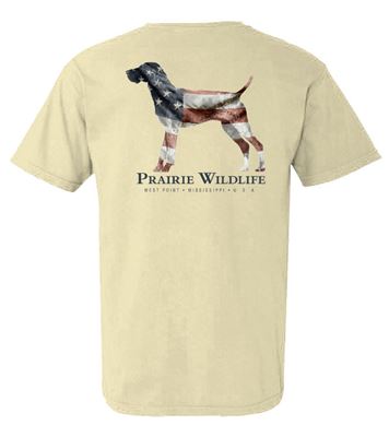 Prairie Wildlife Flag Dog Short Sleeve Tee